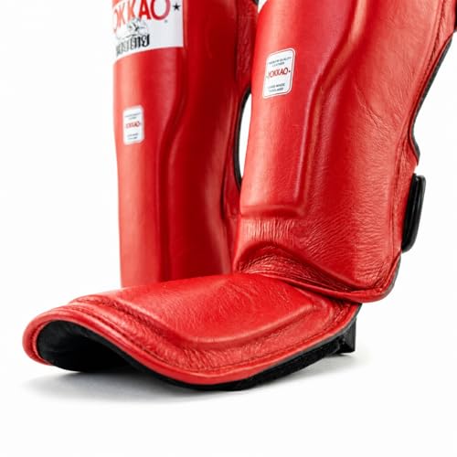 YOKKAO Matrix Muay Thai Kickboxing MMA Shin Guards with Knee Guards - color: Matrix Red, size: Small