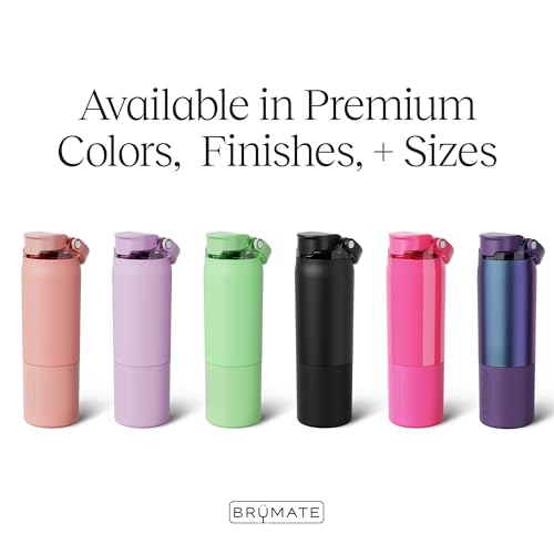 BrüMate Rise 25oz Water Bottle With 100% Leakproof Covered Silicone Straw | Insulated Stainless Steel Water Bottle | Cup-Holder Friendly | Fast Flow | Soft Sip Silicone Spout | BPA-Free (Guava) - color: Guava, size: 25 Ounces