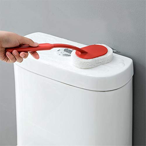 Toilet Brush and Holder Set, Toilet Brush Strong Decontamination Bath Brush Long Handle Durable Sponge Tiles Brush Toilet Fish Tank Cleaning Brush Household Clean Tools Bathroom Toilet Bru