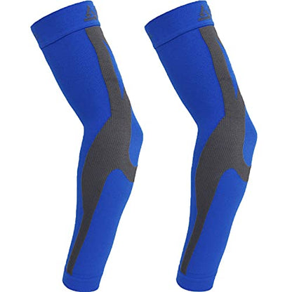 B-Driven Sports Medical Compression Arm Sleeves 20-30 mmHg Athletic Pair - color: Blue, size: XX-Large