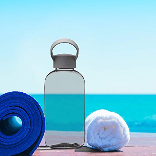 DISCOUNT PROMOS 10 Beau Water Bottles with Handle Set, 20 oz. - Flexi-Grip, Plastic, Drinkware - Smoke - color: - Blank - Smoke, size: 10 bottles