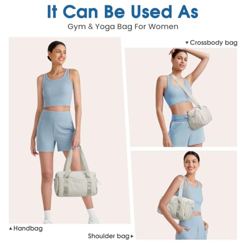 G4Free 14 Inch Mini Small Gym Bag for Women - color: Beige