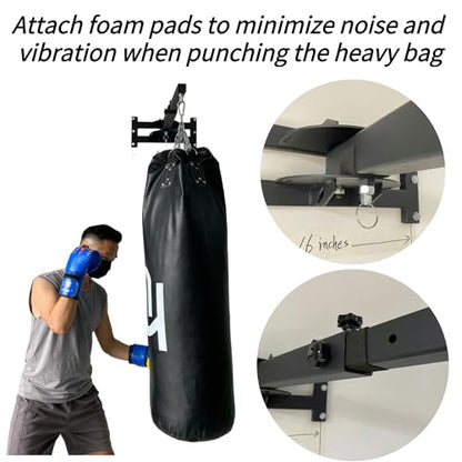 Wall Studs Mount Heavy Punching Bag Hanger Minimize Noise and Vibration Space-Saving Design Heavy Duty Construction for Boxing, Muay Thai and MMA Training