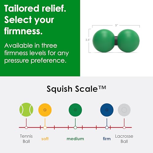 2-in-1 Medium Peanut & Lacrosse Ball Roller | Deep Tissue Massage Tool for Fascia, Plantar Fasciitis, Hips & Back | Mobility & Recovery Roller | Compact, Travel-Friendly, Pilates & Therapy Ready - color: Green