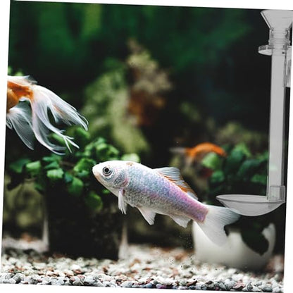Happyyami 1set Acrylic Feeder for Fish Tank Wall-Mounted Shrimp Feeding Supplies Sinking Food Dispenser for Aquariums Easy to Assemble Tube Brush and Floating