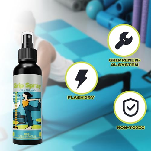 Yoga Mat Spray for Sports Non-Sticky Long-Lasting | Yoga Mat Non-slippery Traction Spray for Women Men Adults Teens Beginners Rock Climbing Gymnastics Goalkeeper Training - color: 120ml