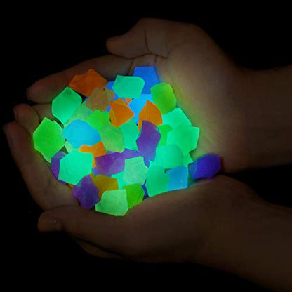 Fish Tank Decorations Rocks Little Glow in The Dark Aquarium Stones Fish Turtle Tank Pebbles Gravel Garden Rocks 300Pc 1.4cm