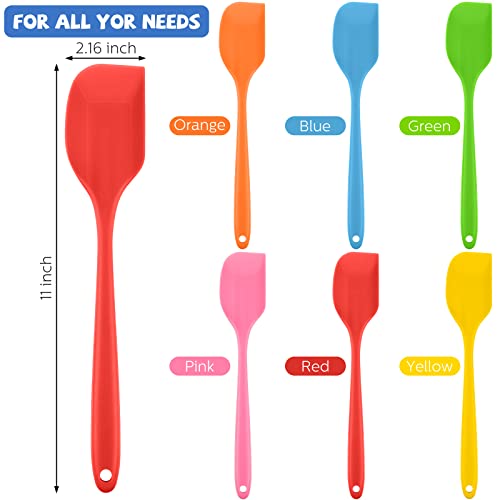 16 Piece 11 Inch Silicone Spatula Set Rubber Spatula Heat Resistant Seamless One Piece Design Non-stick Flexible Scrapers Baking Mixing Tool Dishwasher Safe, 6 Colors