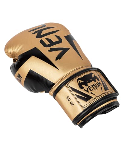 Venum Elite Boxing Gloves - color: Gold/Black, size: 12-Ounce