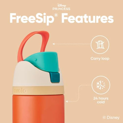 Owala Princess FreeSip Stainless Steel Water Bottle 24 oz Moana - color: Moana, size: 24 Ounces