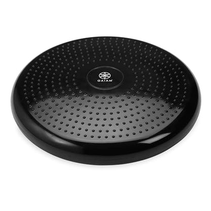 Gaiam Balance Disc Wobble Cushion, 16", Core Stability Seat - color: Black Cushion
