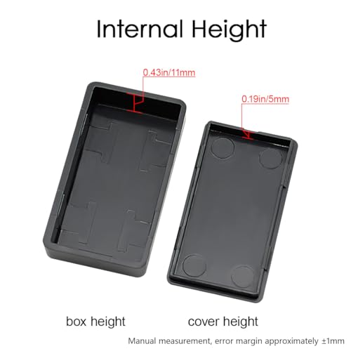 5Pcs ABS Plastic Electrical Project Case Power Junction Box, Project Box Black 2.0 x1.1x 0.6 inch (50 x 28 x 15 mm) - size: 2.0" x1.1"x 0.6"(5pc)
