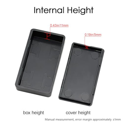 Project Box 10 Pieces ABS Plastic Electrical Project Case Small Junction Box for Electronics Black 2.0 x1.1 x0.6 inch (50 x 28 x 15 mm) - size: 2.0" x1.1" x0.6"(10pc)