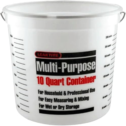 Leaktite 10 Qt. Clear Plastic Bucket with Measuring Increments - 1 Each