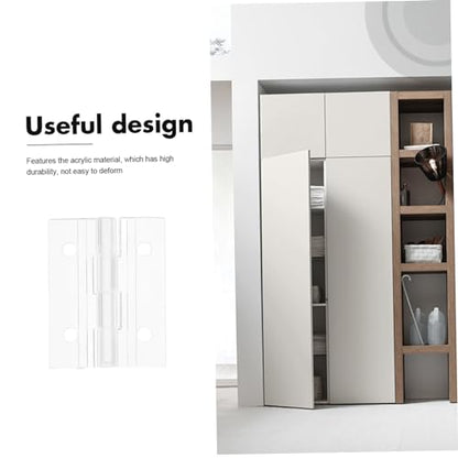MAGICLULU 2Sets Clear Folding Acrylic Hinges for Jewelry Box Cabinet Furniture Transparent Hinges with Design for Easy Installation Crafts Aquarium Covers