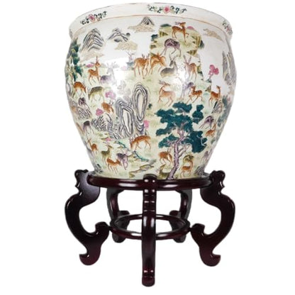 Oriental Rosewood Fish Bowl Stand (7.5" W X 5" H)