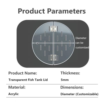 Custom Fish Tank Cover Plate, Round Clear Aquarium Cover, Cuttable Aquarium Anti-Jumping Cover, Avoid Cat Catching Fish(D-50in) - size: D-50in