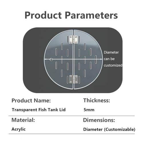 Custom Fish Tank Cover Plate, Round Clear Aquarium Cover, Cuttable Aquarium Anti-Jumping Cover, Avoid Cat Catching Fish(D-16in) - size: D-16in