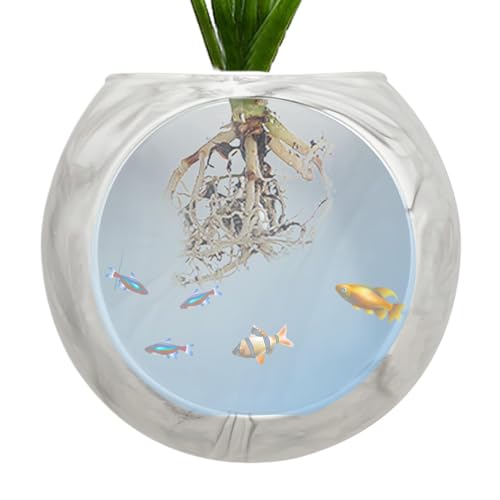 Wall Flower Vase, Strong Adhesive Silicone Vase Wall Plant Pot, Fish Tank Mount, Clear Terrarium Air Plant Holder Propagation Station for Hydroponics Plants - color: Ice Grey