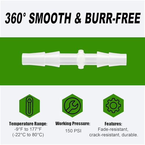 Plastic Hose Barb 1/4" Barbed Connectors Joint Splicer Mender Adapter for Aquarium Liquid Air (Pack of 5) - size: 0.25 Inch
