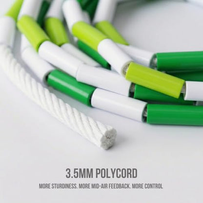Elevate Rope Beaded Jump Rope, 1 in Beads, 10 ft Adjustable, Segmented - color: Emerald