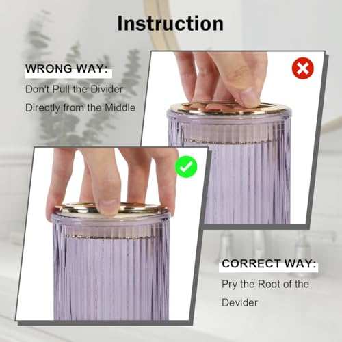 Toothbrush Holders for Bathrooms, 2pcs Purple Glass Toothbrush Holder, Bathroom Toothbrush Cup and Toothpaste Holder with Gold Divider, Tooth Brush and Toothpaste Organizer for Countertop - color: Purple Gold