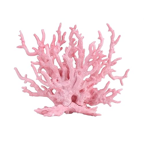 Aquarium Decorations Resin Reef Tank Decor Accessories Fake Coral Fish Tank Ornaments (Pink)