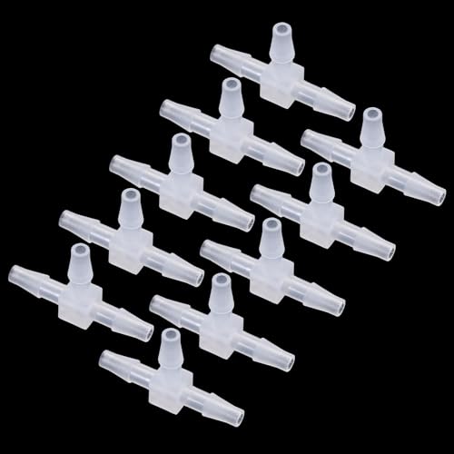 3/16" Tee Fitting Equal Barb 3 Way Plastic Tee Connector Hose Splicer Barb Adapter for Aquarium T Connector Air Line Fuel Gas Liquid (Pack of 10)