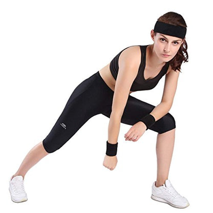 ONUPGO Sweatband Set Sports Headband Wristband Set Sweatbands Terry Cloth Wristband Wrist Sweatband Headbands Moisture Wicking Sweat Absorbing Head Band - color: Blue