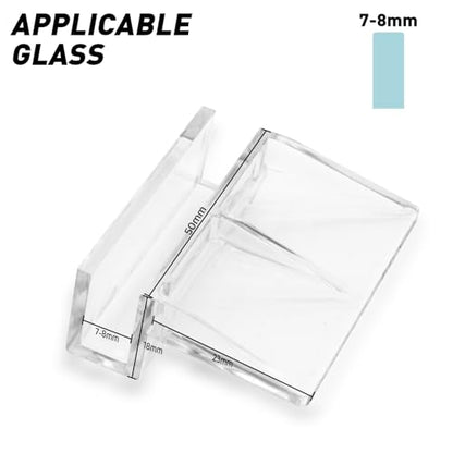 LINLAN 8mm 12 Pieces Aquarium Cover Bracket,Fish Tank Lid Clips Acrylic Aquarium Cover Clip Support Holder for Rimless Aquariums - size: 7-8mm