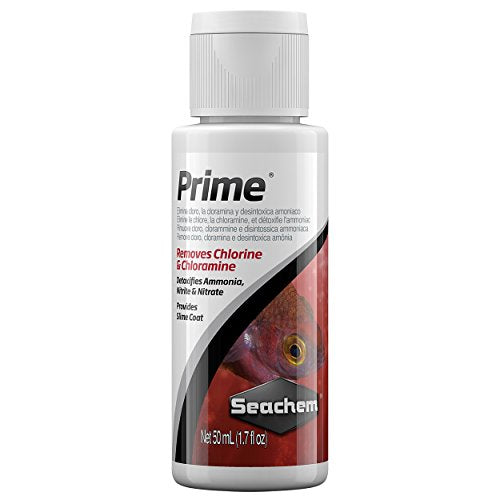 Seachem Prime Fresh and Saltwater Conditioner - Chemical Remover and Detoxifier 50 ml - size: 50 mL, style: Conditioner