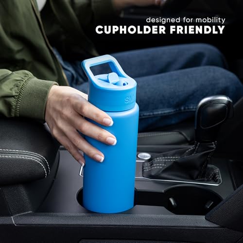Simple Modern Kids Water Bottle with Straw Lid | Vacuum Insulated Stainless Steel Metal | Reusable Leak Proof BPA-Free Thermos for School | Summit Collection | 18oz, Supersonic Blue - color: -Supersonic Blue, style: 18oz