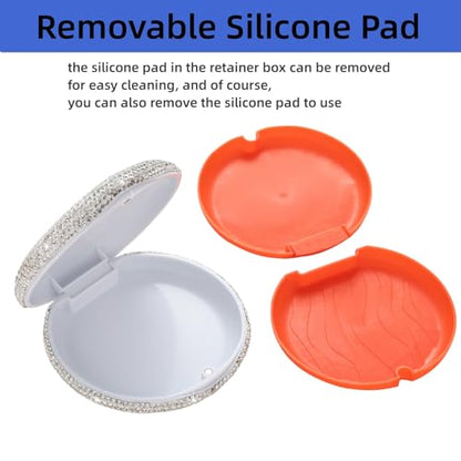 Retainer Case Cute Mouse Guard Case Slim Aligner Case Compatible with Invisalign Bling Night Guard Case Orthodontic Retainer Box Magnetic Denture Holder (Black) - color: black
