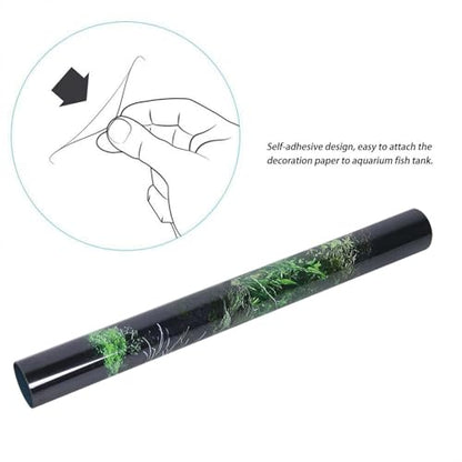 Aquarium Background Sticker, Fish Tank Seafloor Water Grass Decoration Painting, PVC Sticker for Fish Tank, Tropical Marine Landscape (76 * 46cm) - size: 76*46cm