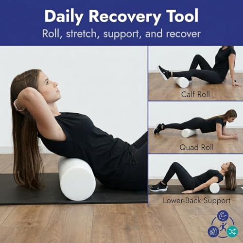 Firm White PE Foam Roller (12" Half Round) - size: 12" Half Round