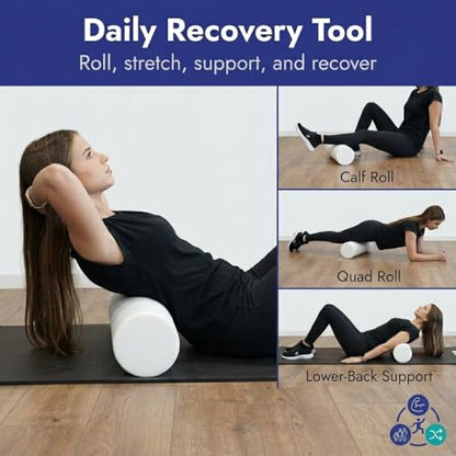 Firm White PE Foam Roller (18" Full Round) - size: 18" Full Round