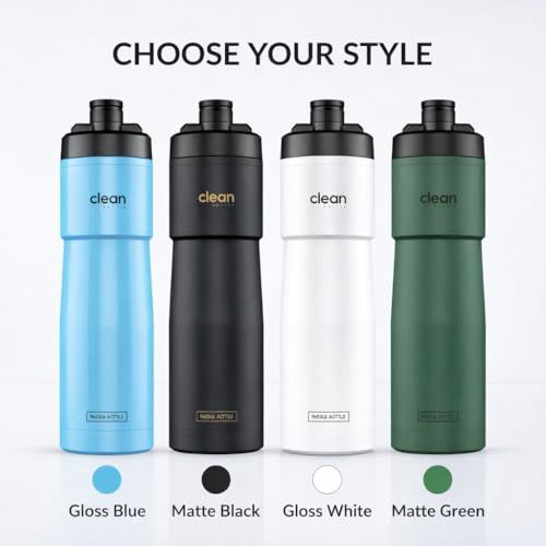 The Clean Hydration Co Insulated Bike Water Bottle 23 oz | Easy Clean Nozzle, Easy Squeeze Sports Bottle | BPA Free Cycling Bottle for Road & Mountain Biking, Gym & Travel | Matte Green - color: Matte Green