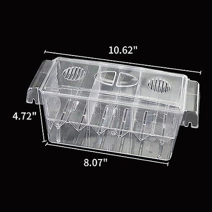 Fish Breeding Box for Aquarium, Acrylic Plastic Breeder Box for Fish Tank, Baby Snails Fishes Shrimp Clownfish Nursery Container, Fish Hatchery Incubator with Suction Cups