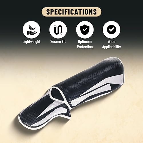 Endless Martial Arts Shin Guards | Material: ‎Faux Leather | Adjustable Thai Leg Guards with Instep Protection for Kickboxing/MMA Training and Sparring - size: Medium