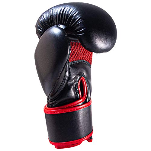 Revgear Premier Boxing Gloves, Kickboxing, Training Sessions with Speed Bag - color: Red/Black, size: 12 OZ