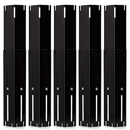 Universal Adjustable Grill Heat Plates/Heat Tents/Burner Covers/Heat Deflectors/BBQ Grill Heat Shields/Grill Cover Plates/Grill Diffuser for Gas Grill, Porcelain Steel Grill Replacement Parts (5-Pack) - color: 5-Pack