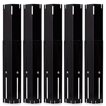 Universal Adjustable Grill Heat Plates/Heat Tents/Burner Covers/Heat Deflectors/BBQ Grill Heat Shields/Grill Cover Plates/Grill Diffuser for Gas Grill, Porcelain Steel Grill Replacement Parts (5-Pack) - color: 5-Pack