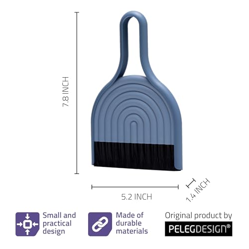 Peleg Design DustArch - Mini Dustpan and Brush Set, Small Dustpan and Broom with Modern Charm, Handheld Broom and Dustpan Set for Home, Office & Travel