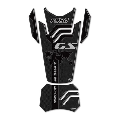 labelbike - 3D Sticker Motorcycle Tank Pad Protection and Decoration in Resin Compatible with BMW F 900 GS Adventure - Carbon Black Grey