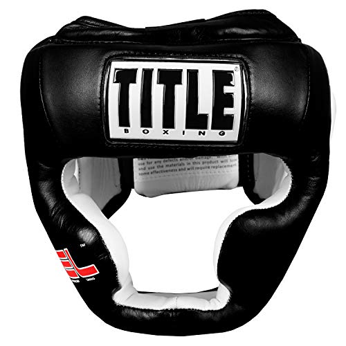 Title Gel World Full Face Training Headgear, Black, Large