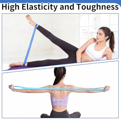 Resistance Bands for Working Out, 5 Pack Resistance Bands & 1 Pcs Elastic Pilates Flexband for Physical Therapy, Stretch Exercise Loop Bands for Yoga, Booty & Legs Strength Training