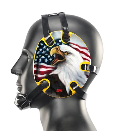 Wrestling Headgear with American Bald Eagle Decals - color: Yellow, size: Adult