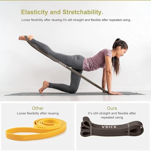 VEICK Pull Up Assist Resistance Bands for Home Gym - color: Gray Set of 5 + Hand Grip Pads