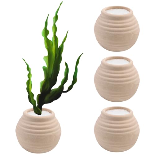 4 PCS Aquatic Plants Fixed Ring Set, Anti-Floating Ceramic for Fixing Water Plants Fish Tank Landscaping Ornaments Aquarium Decoration (White) - color: White