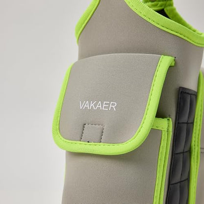 VAKAER Magnetic Gym Bag, Water Bottle Carrier Holder with Phone Pocket & Adjustable Strap,10 Ultra-Strong Magnets Stick to Fitness equipment, Workout Accessories Pouch for Women & Men (Light Grey) - color: Light Grey